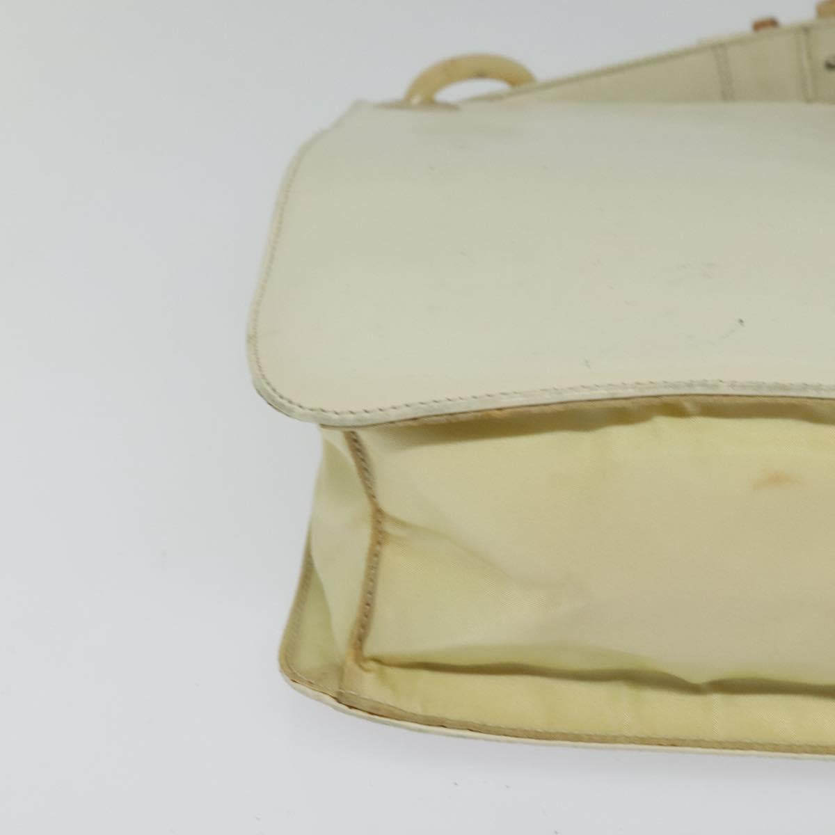 PRADA Shoulder Bag Leather Beige Auth bs23766