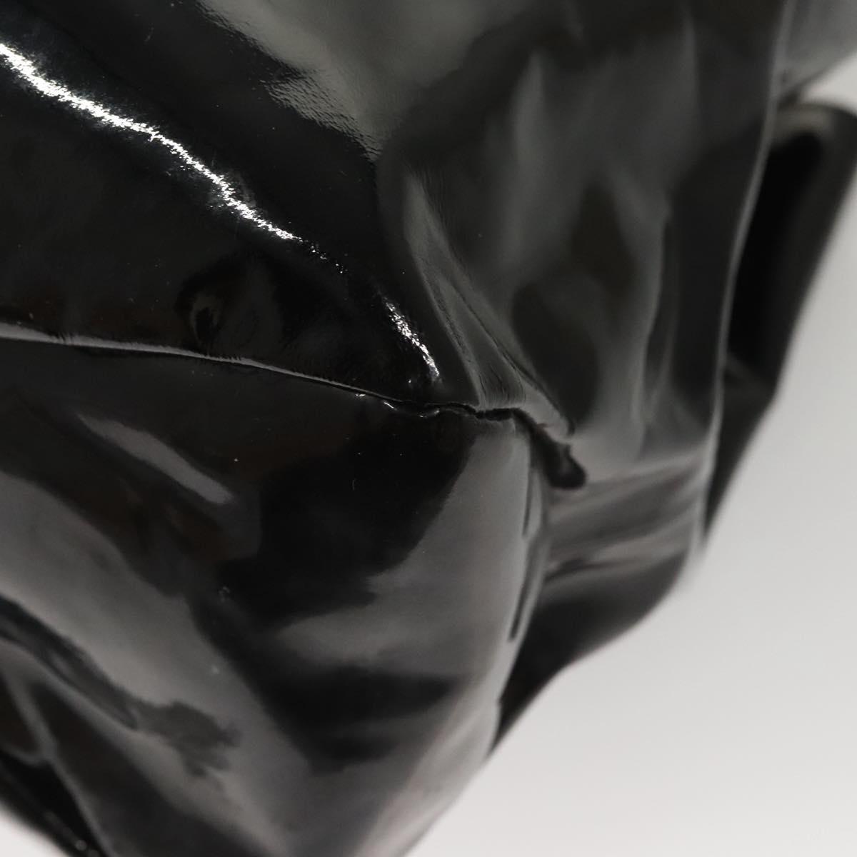 Salvatore Ferragamo Hand Bag Enamel Black Auth bs23791