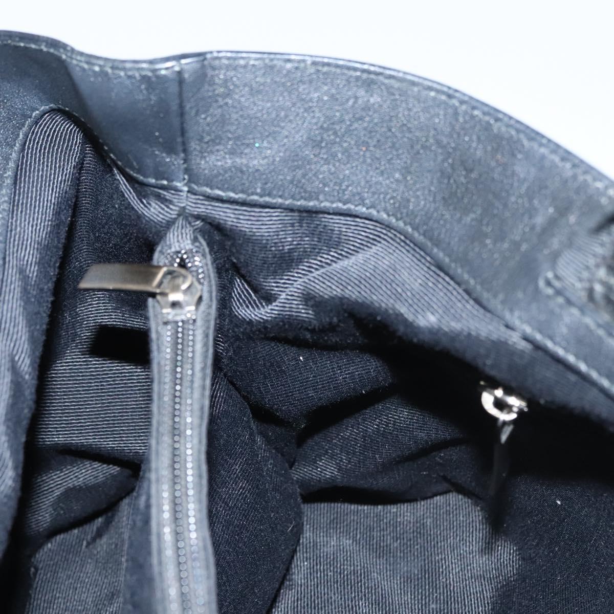 Salvatore Ferragamo Hand Bag Enamel Black Auth bs23791