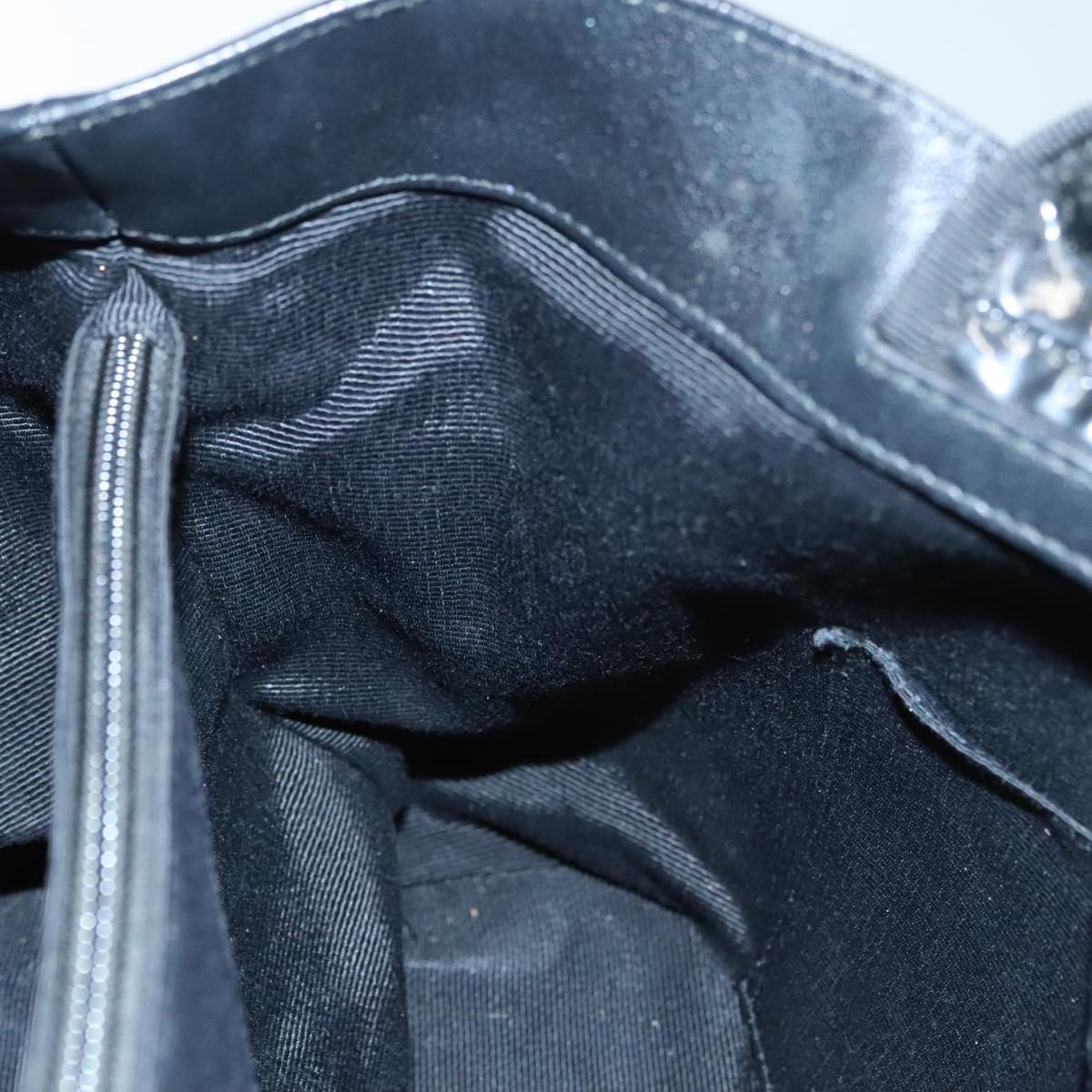 Salvatore Ferragamo Hand Bag Enamel Black Auth bs23791