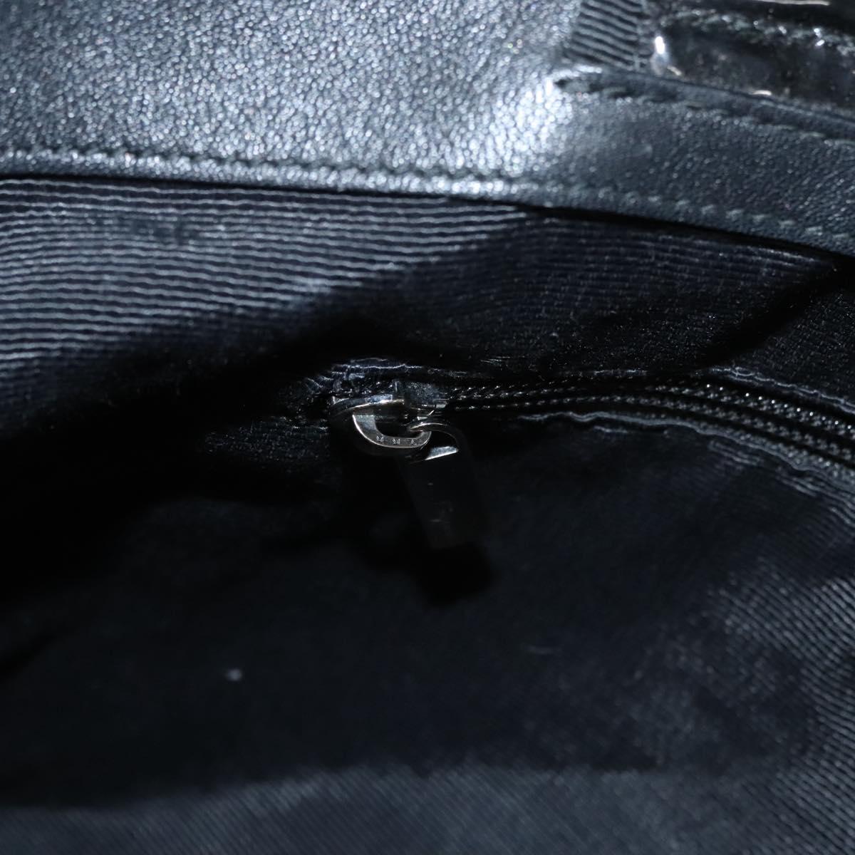 Salvatore Ferragamo Hand Bag Enamel Black Auth bs23791