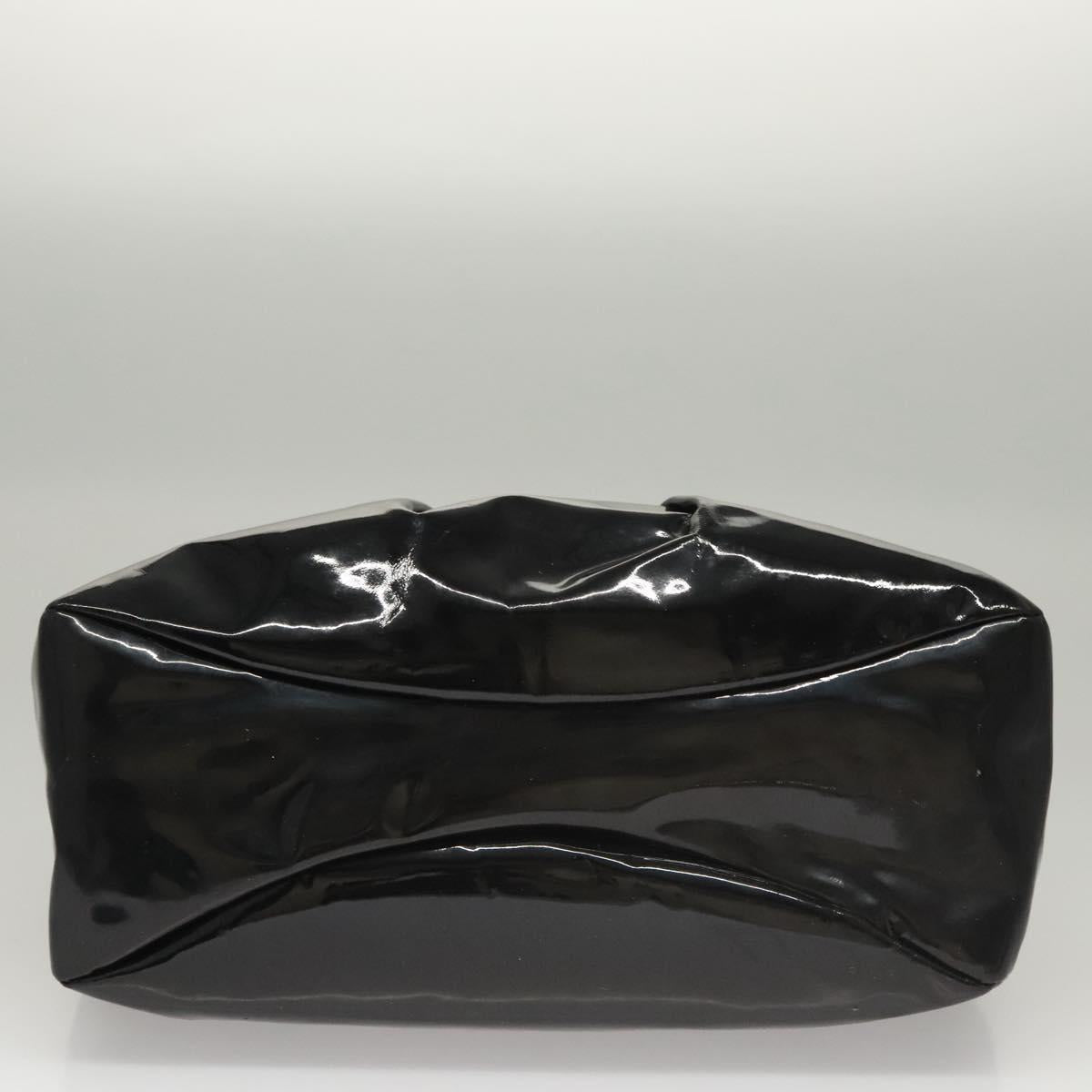 Salvatore Ferragamo Hand Bag Enamel Black Auth bs23791