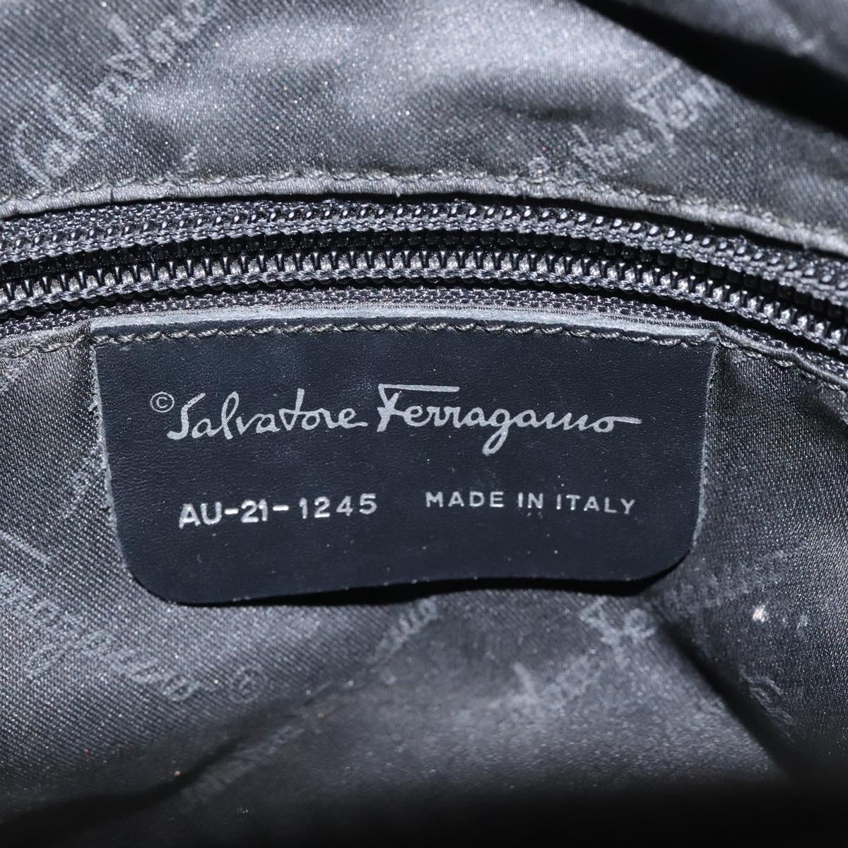 Salvatore Ferragamo Hand Bag Canvas Black Auth bs23793