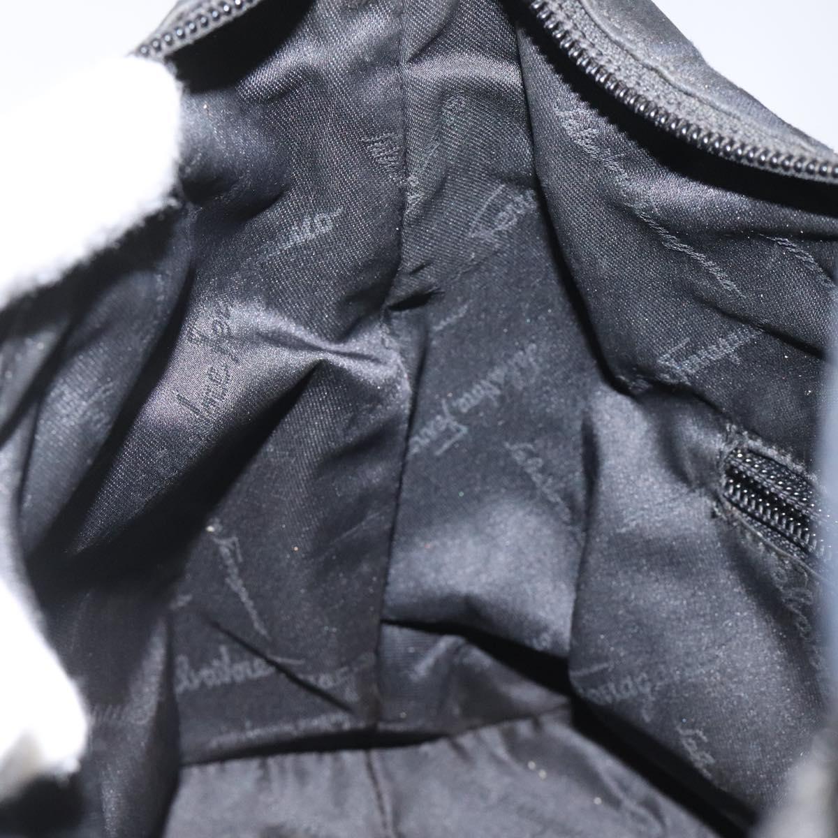 Salvatore Ferragamo Hand Bag Canvas Black Auth bs23793