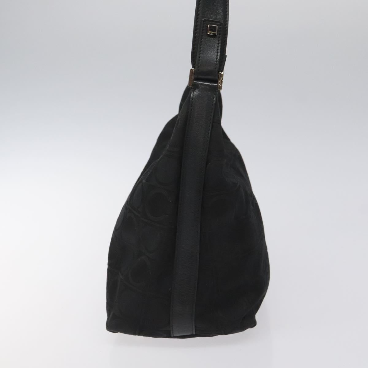 Salvatore Ferragamo Hand Bag Canvas Black Auth bs23793