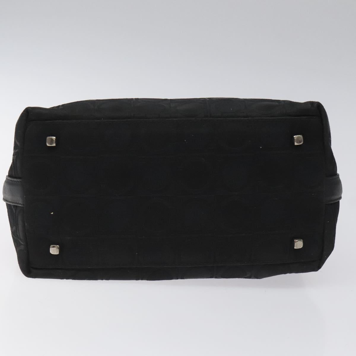 Salvatore Ferragamo Hand Bag Canvas Black Auth bs23793