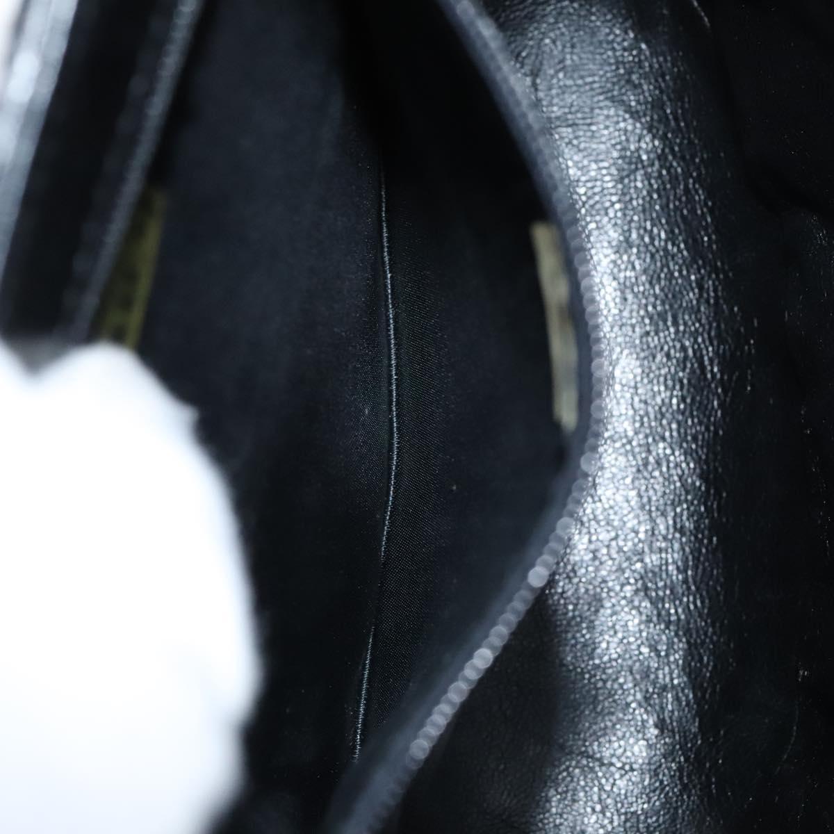 CHANEL Matelasse Chain Shoulder Bag Lamb Skin Black CC Auth bs23838