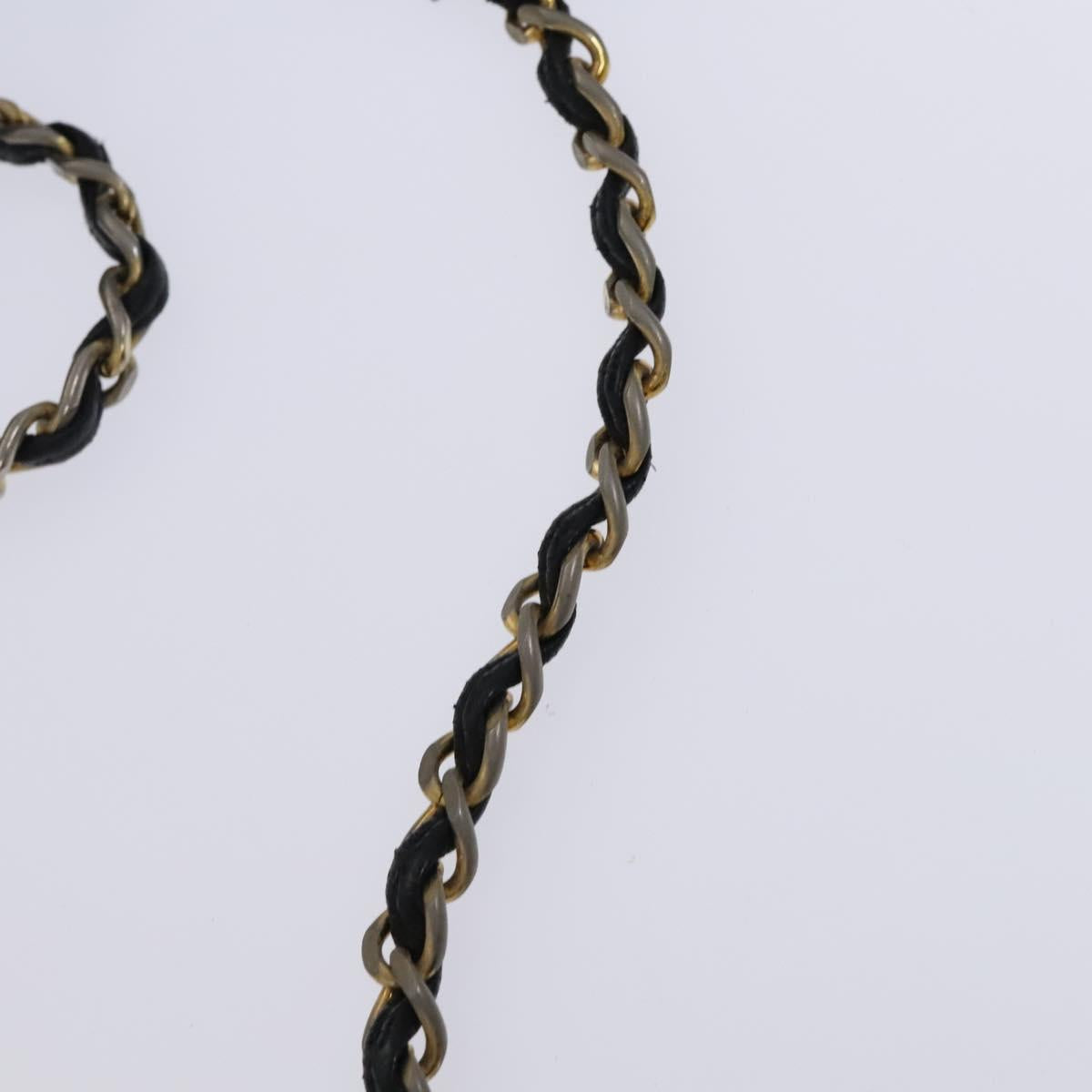 CHANEL Matelasse Chain Shoulder Bag Lamb Skin Black CC Auth bs23838