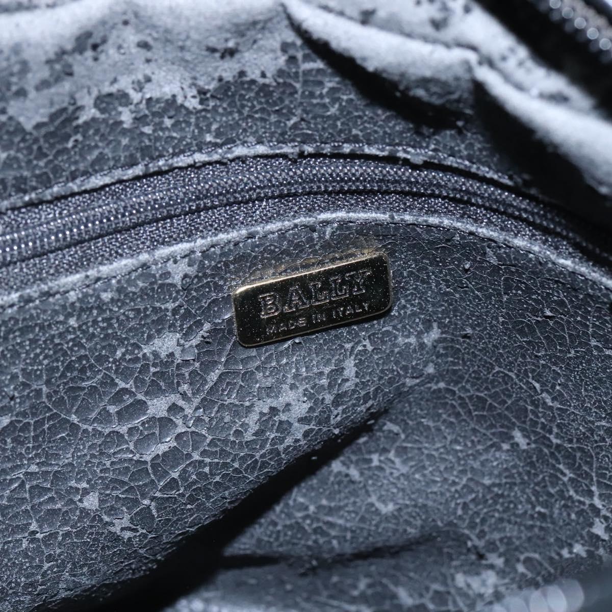 BALLY Chain Shoulder Bag Leather Black Gold Auth bs23848