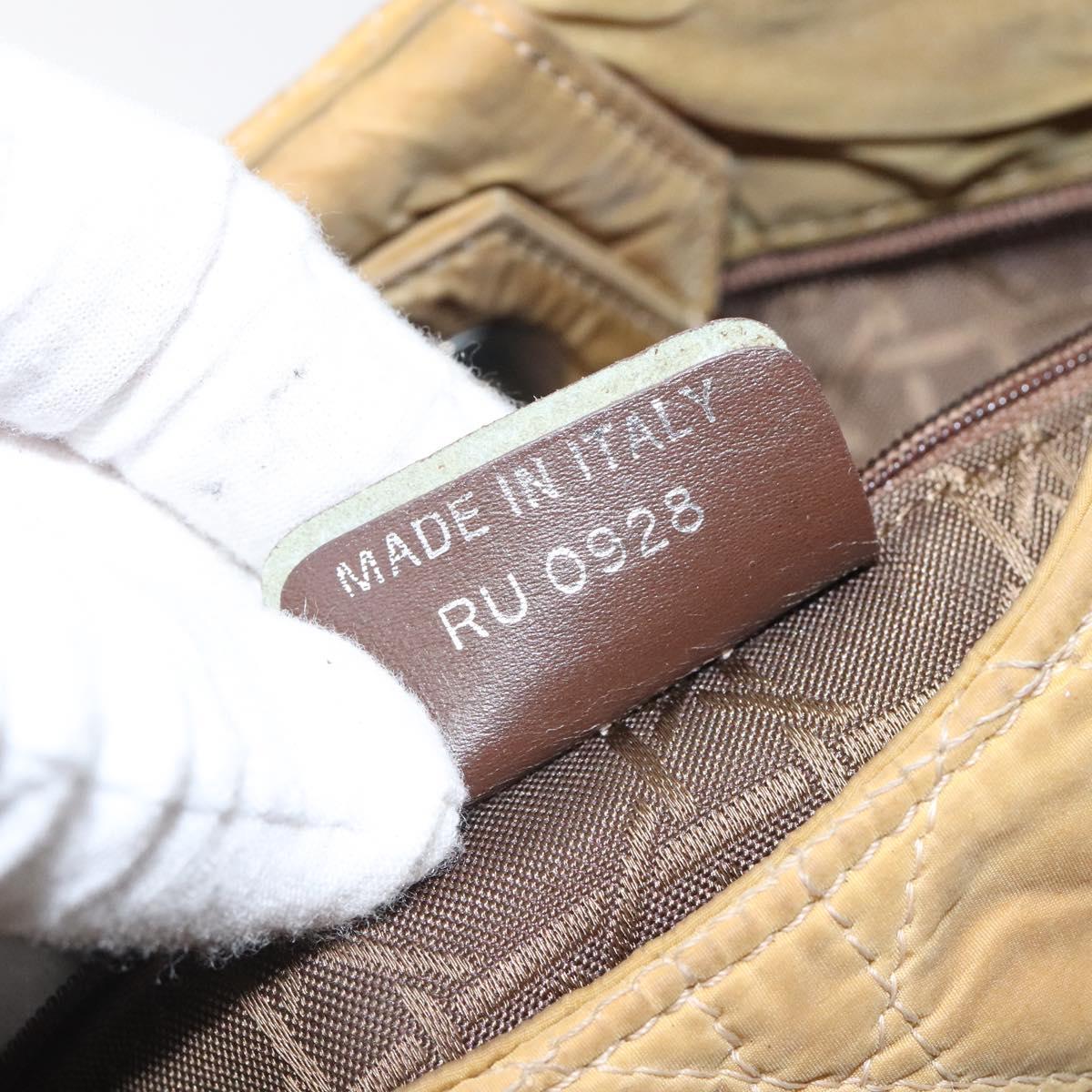 Christian Dior Canage Shoulder Bag Nylon Yellow Auth bs23852