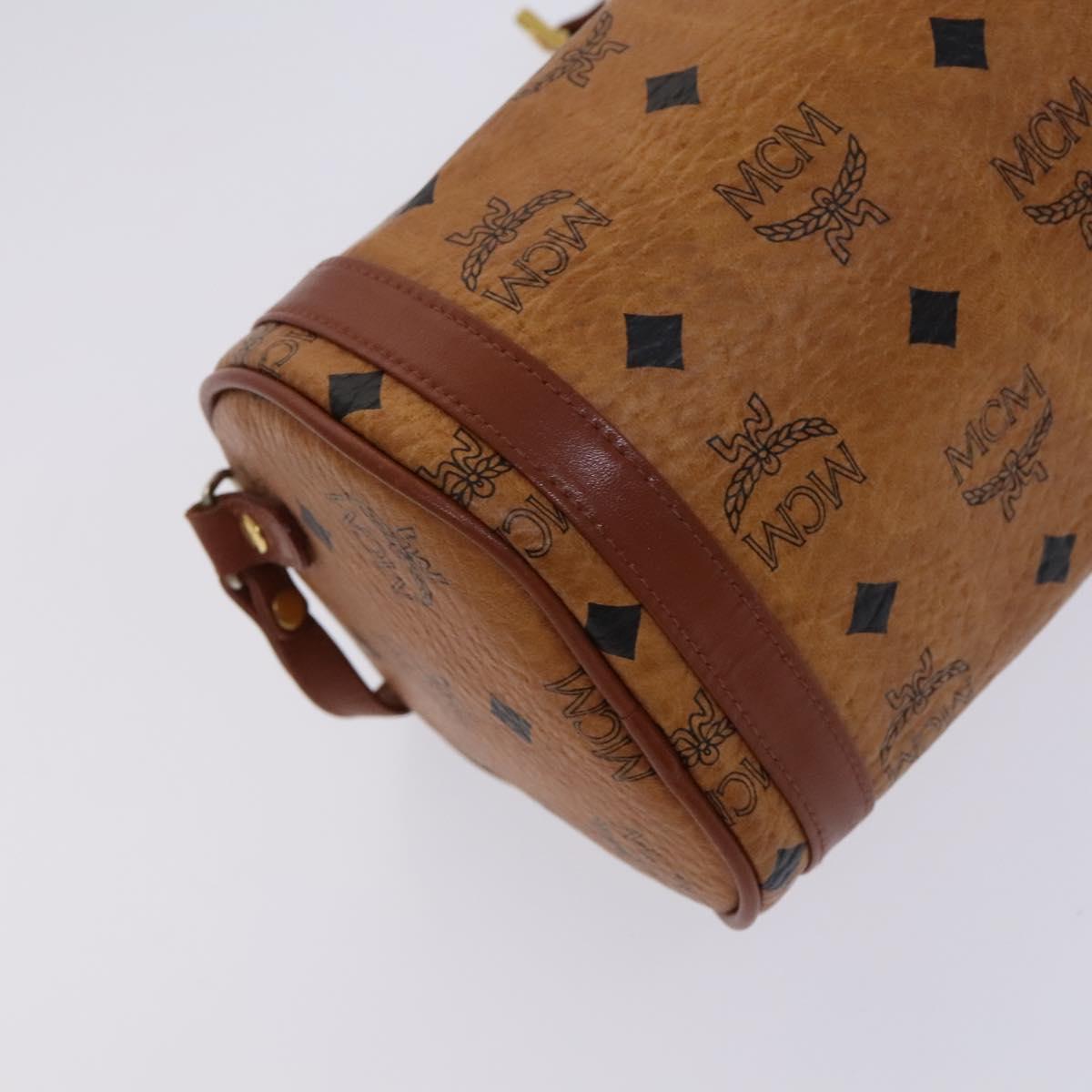 MCM Vicetos Logogram Shoulder Bag PVC Leather Brown Gold Auth bs23854