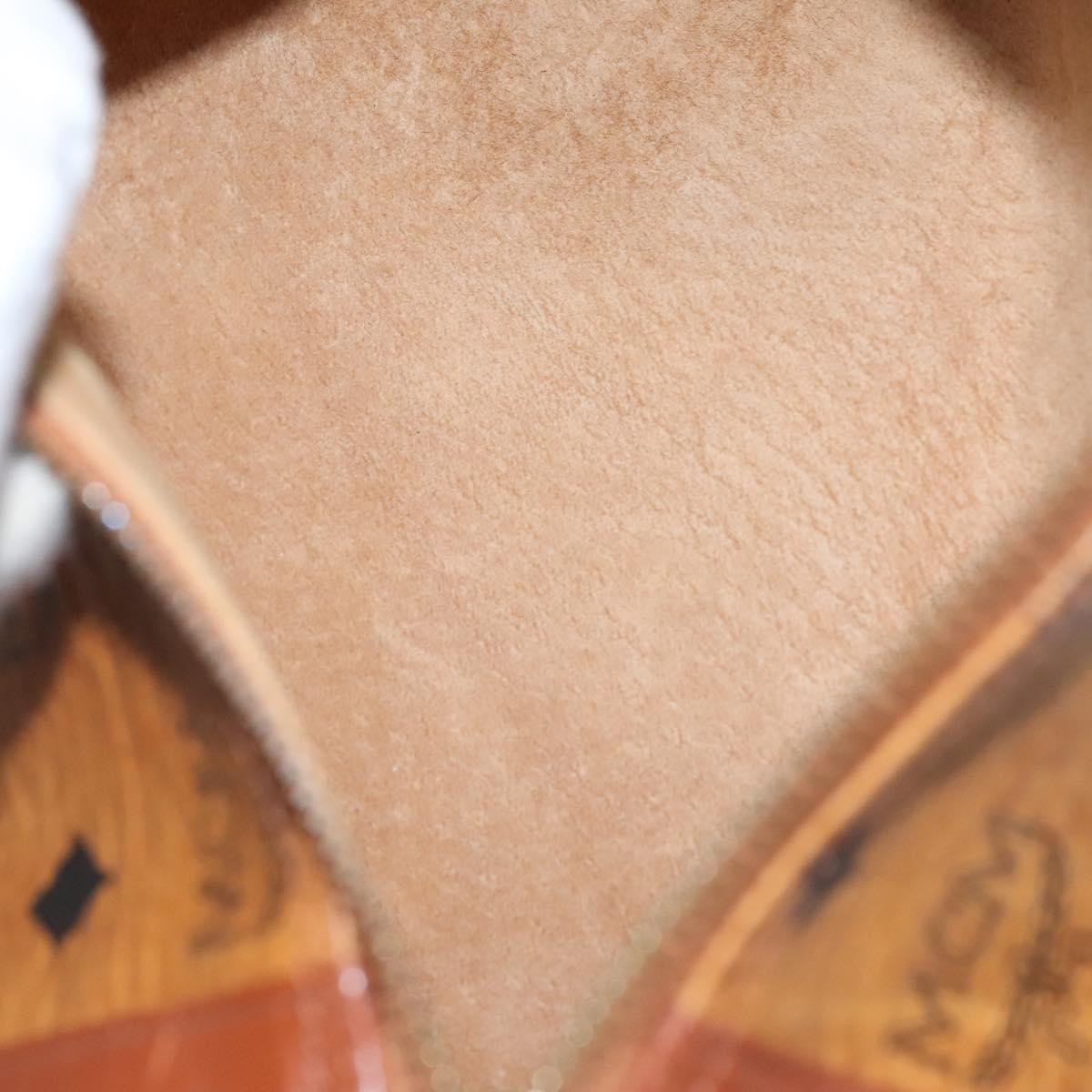 MCM Vicetos Logogram Shoulder Bag PVC Leather Brown Gold Auth bs23854