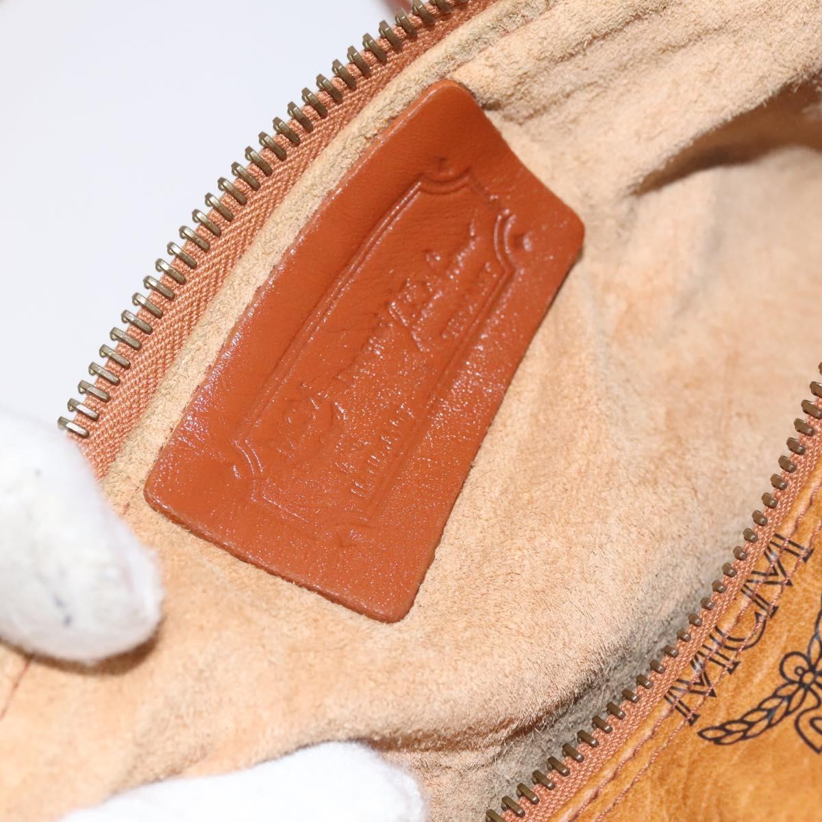 MCM Vicetos Logogram Shoulder Bag PVC Leather Brown Gold Auth bs23854