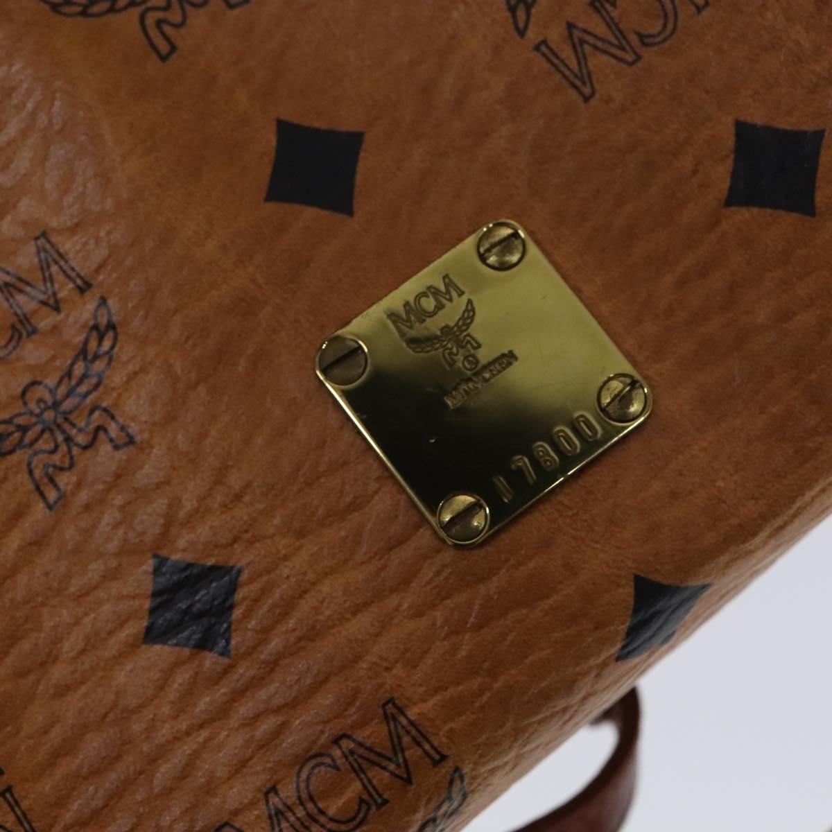 MCM Vicetos Logogram Shoulder Bag PVC Leather Brown Gold Auth bs23854