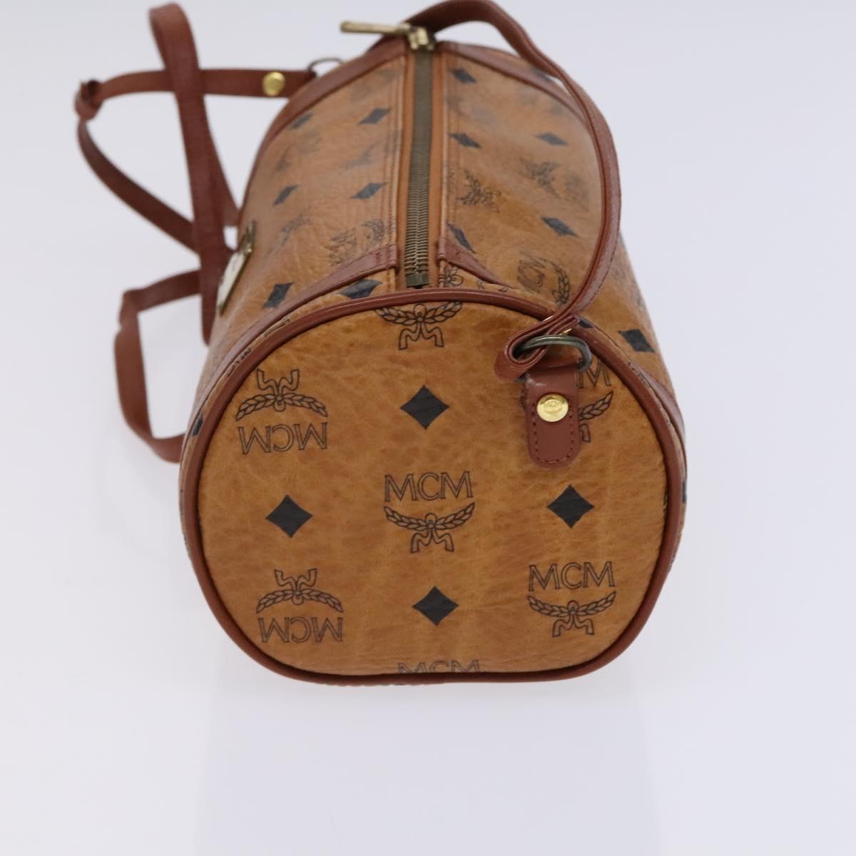 MCM Vicetos Logogram Shoulder Bag PVC Leather Brown Gold Auth bs23854