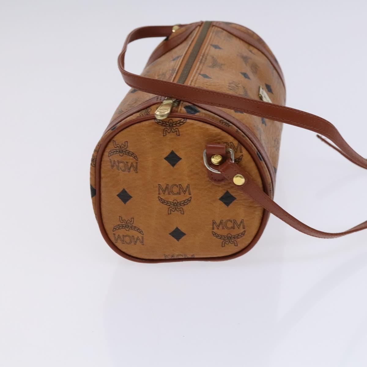 MCM Vicetos Logogram Shoulder Bag PVC Leather Brown Gold Auth bs23854