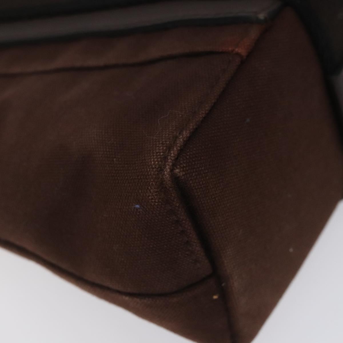 HERMES Toroca Horizontal PM Hand Bag Canvas Brown Auth bs23855