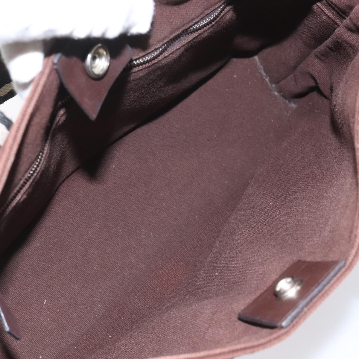 HERMES Toroca Horizontal PM Hand Bag Canvas Brown Auth bs23855