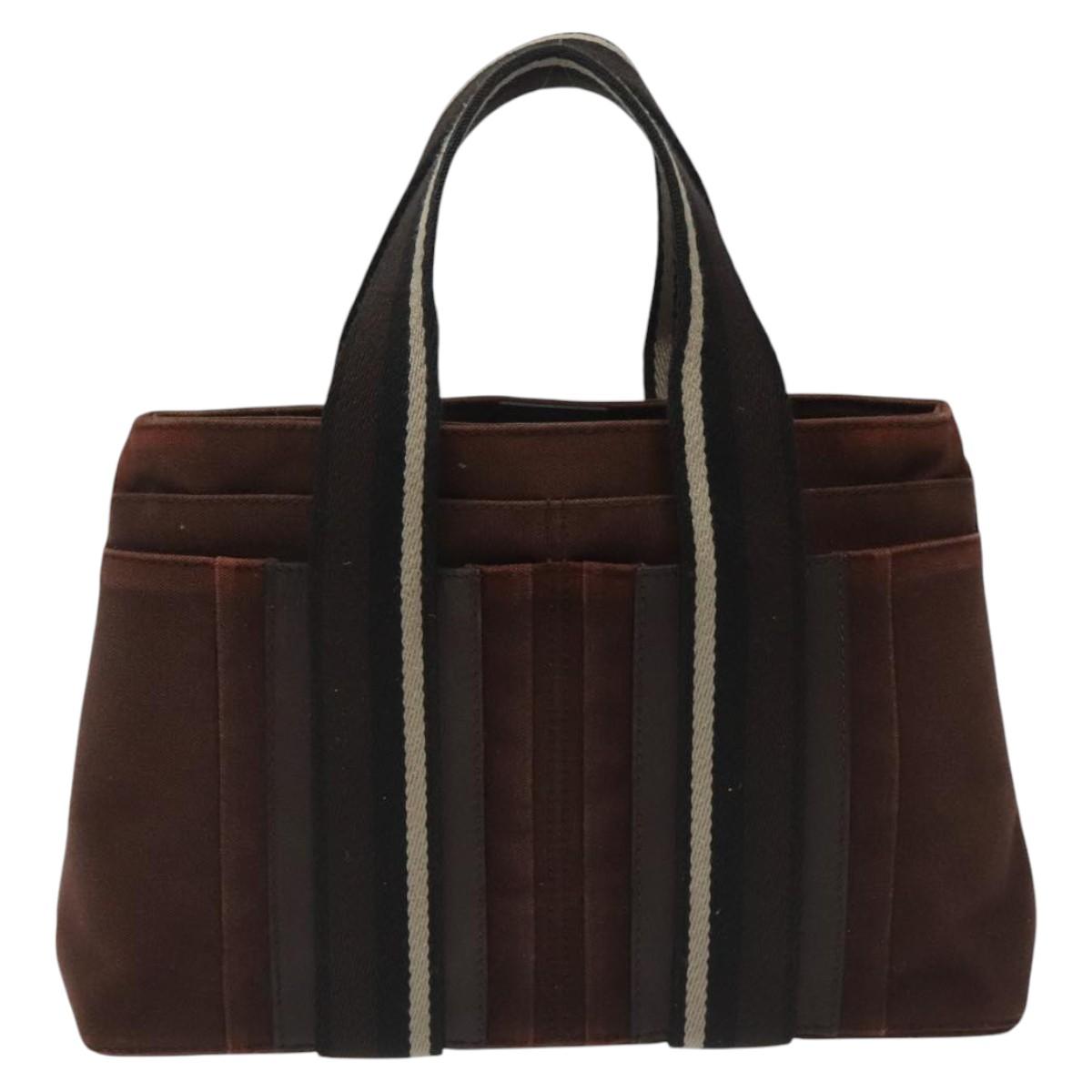 HERMES Toroca Horizontal PM Hand Bag Canvas Brown Auth bs23855