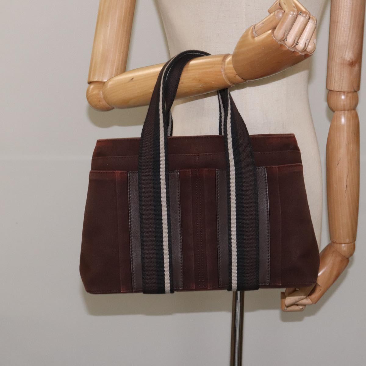 HERMES Toroca Horizontal PM Hand Bag Canvas Brown Auth bs23855