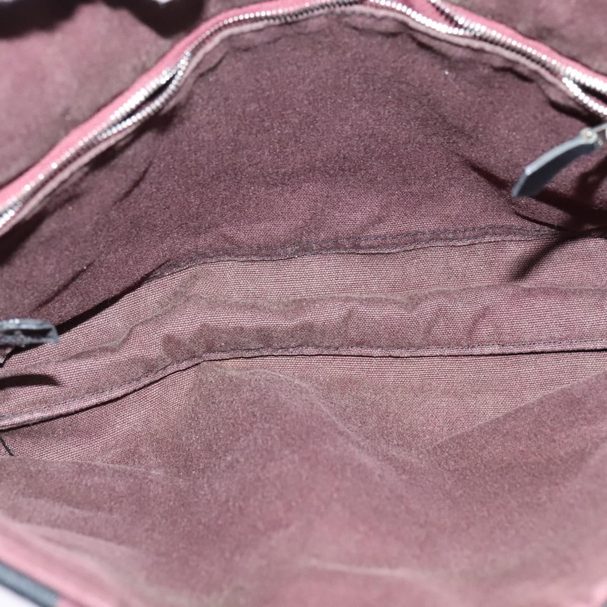 HERMES Fourre Tout Bassas PM Shoulder Bag Canvas Black Auth bs23858