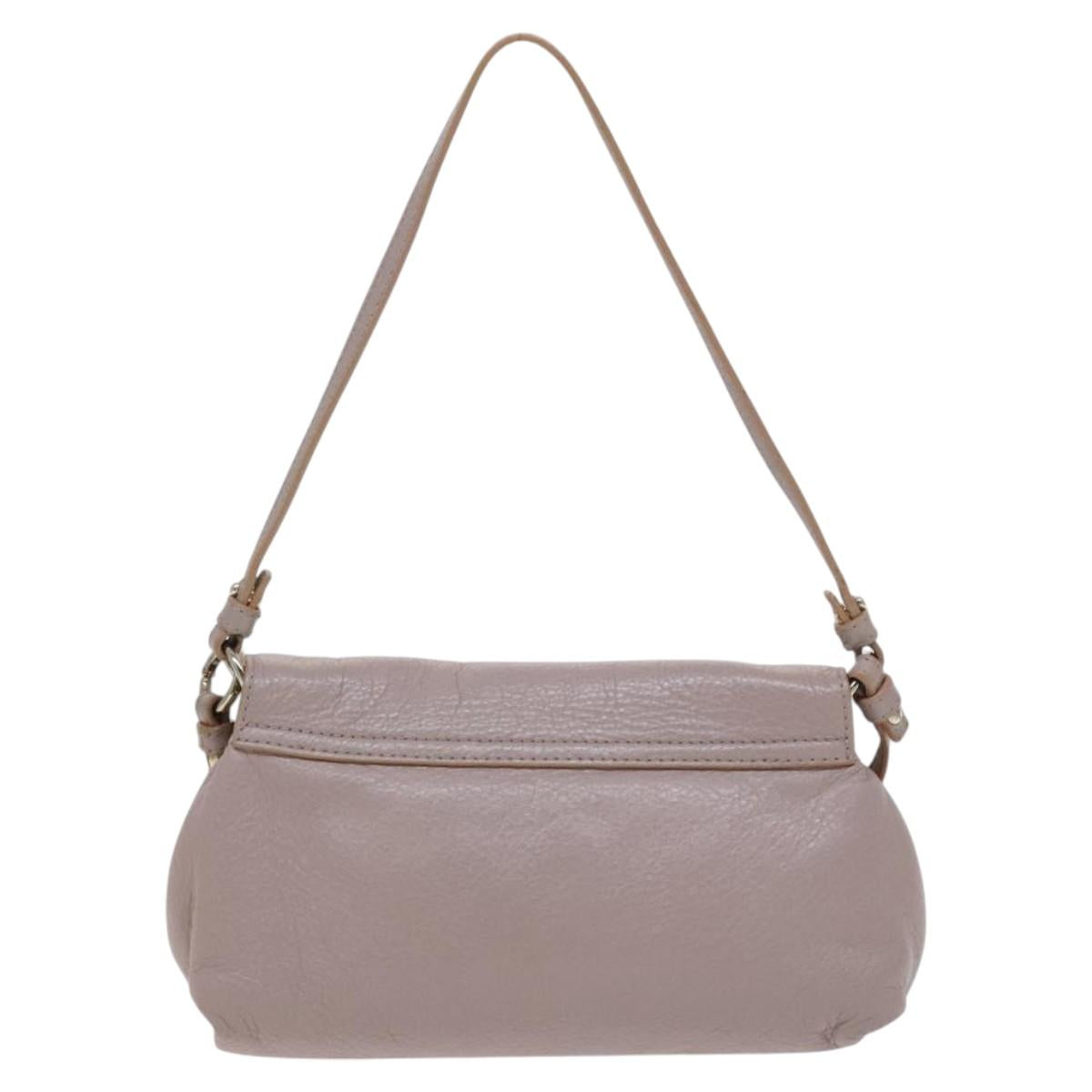 Chloe Lily Shoulder Bag Leather Beige Auth bs23861