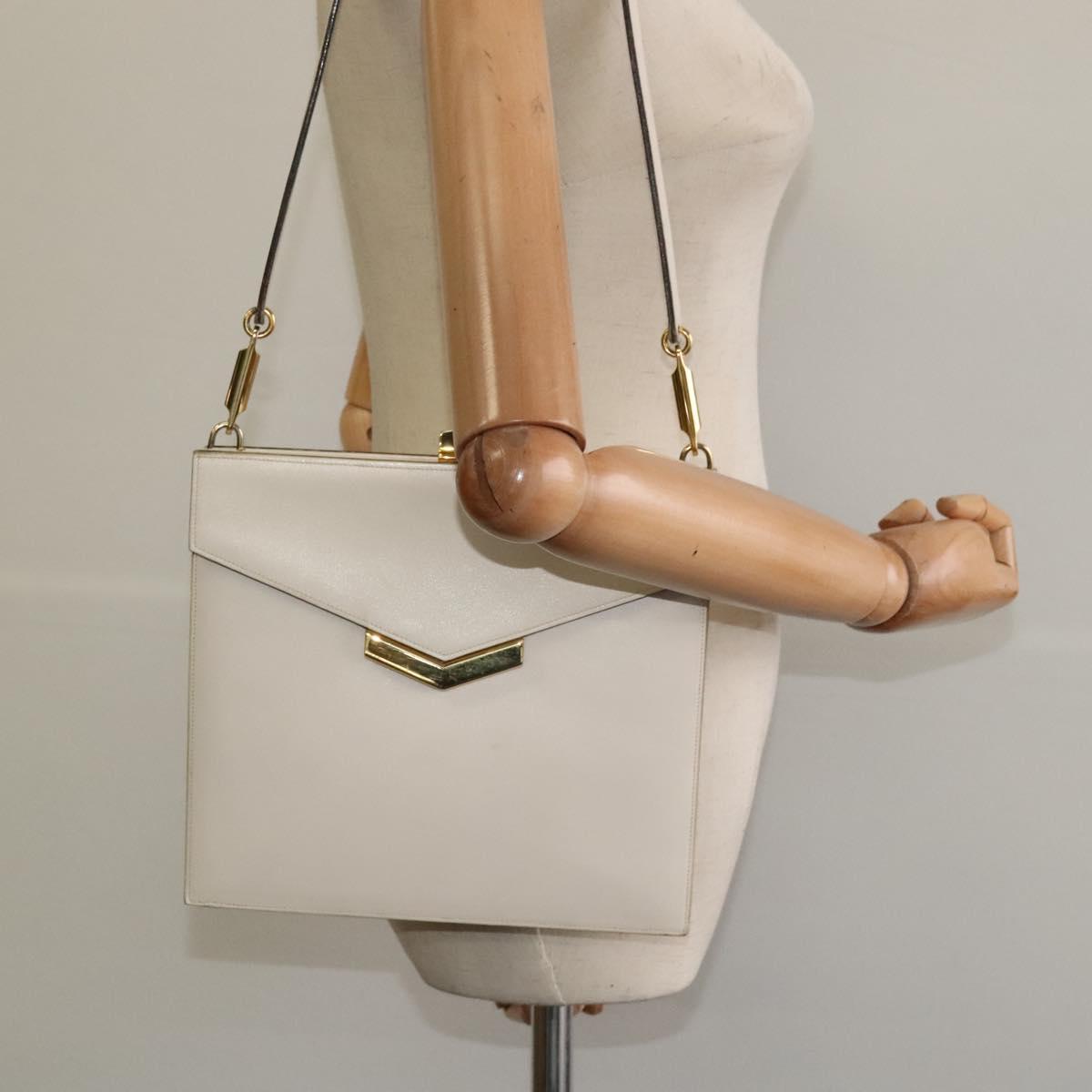 Christian Dior Shoulder Bag Leather Beige Auth bs23864