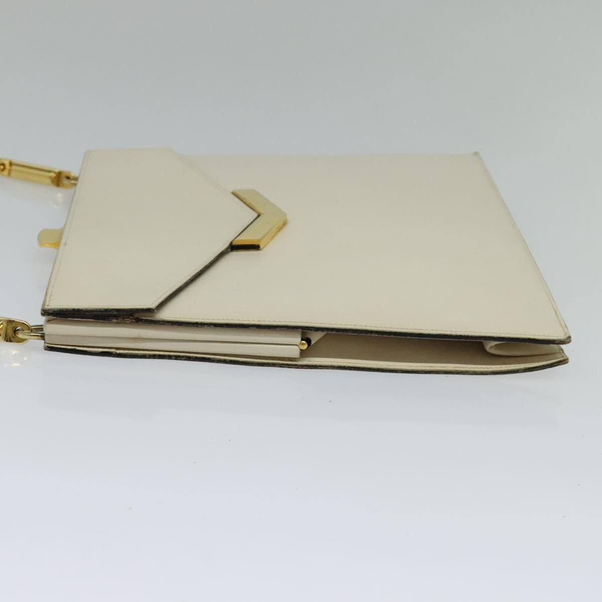 Christian Dior Shoulder Bag Leather Beige Auth bs23864