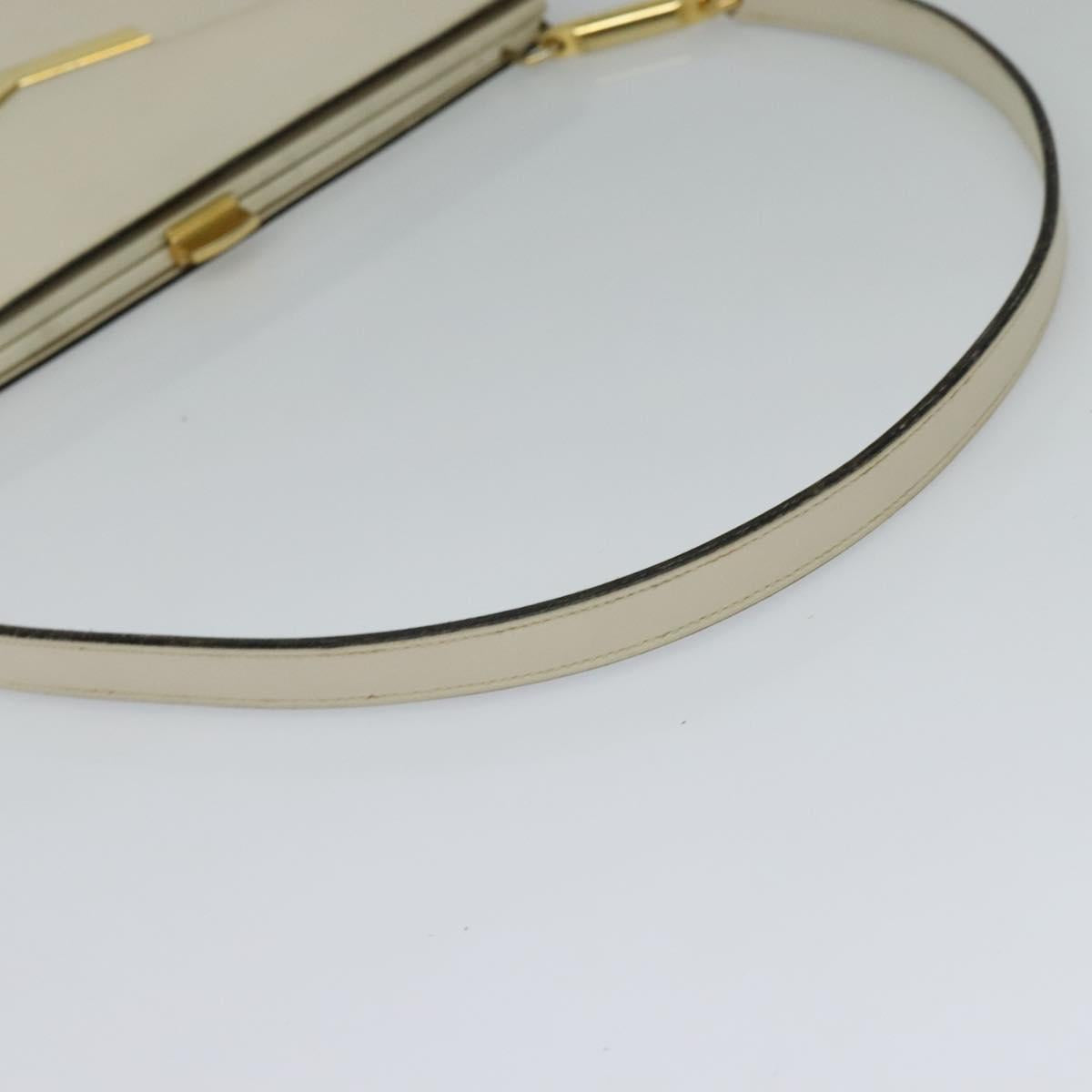 Christian Dior Shoulder Bag Leather Beige Auth bs23864