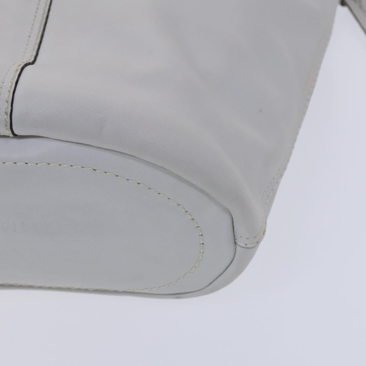 Coach Shoulder Bag Leather White Auth bs23865