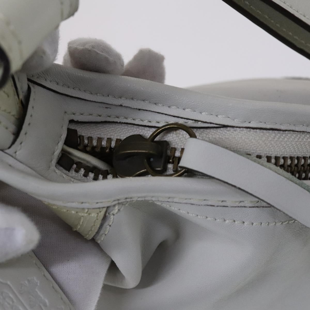 Coach Shoulder Bag Leather White Auth bs23865