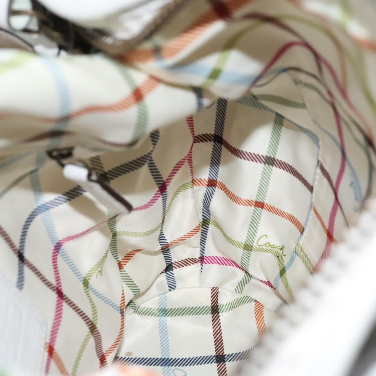 Coach Shoulder Bag Leather White Auth bs23865