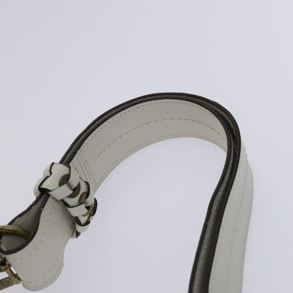 Coach Shoulder Bag Leather White Auth bs23865