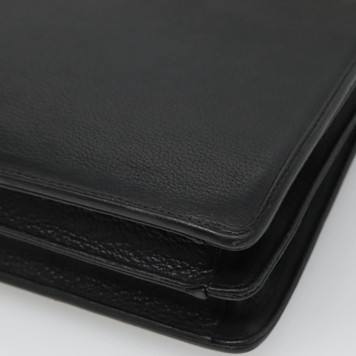 VERSACE Hand Bag Leather Black Auth bs23868