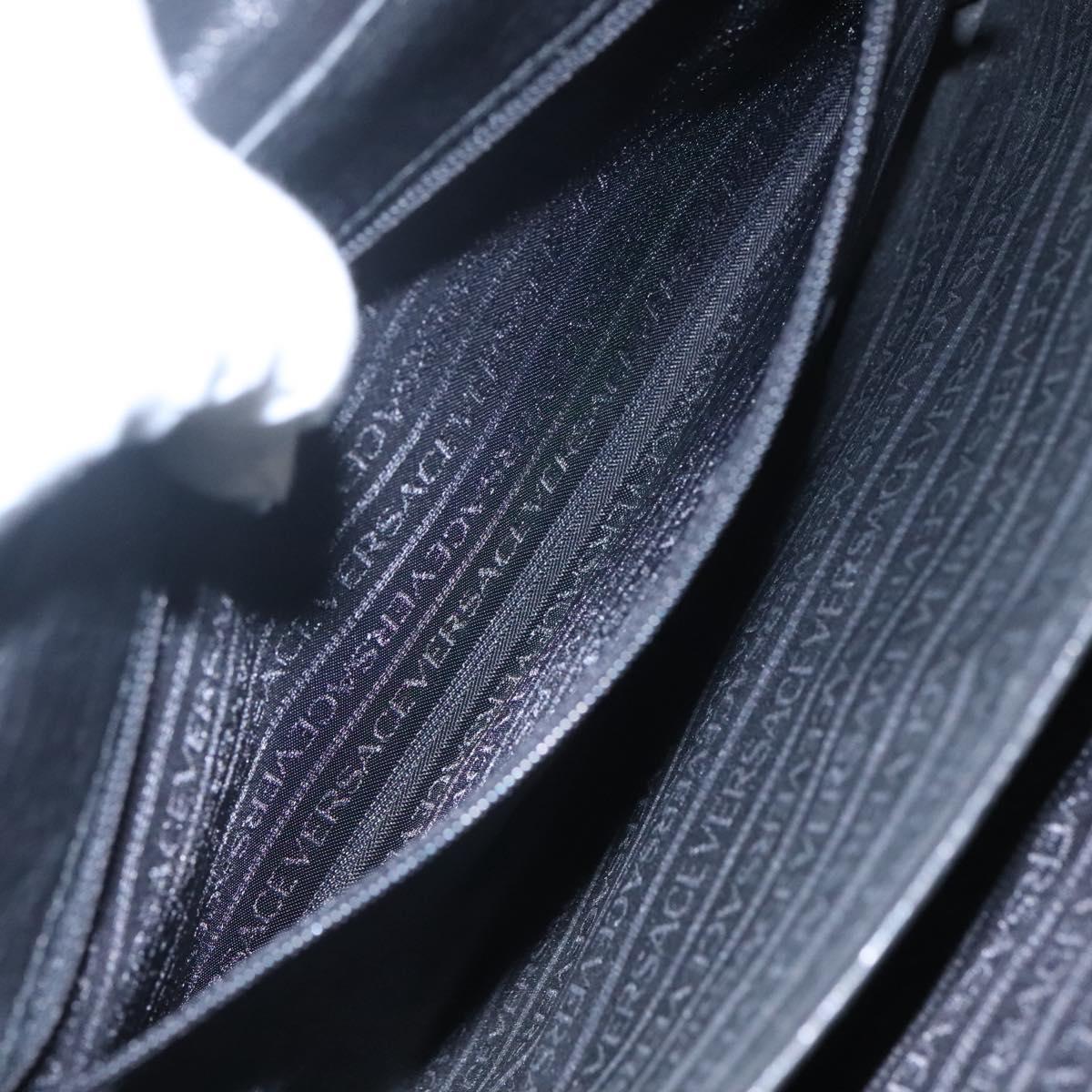 VERSACE Hand Bag Leather Black Auth bs23868