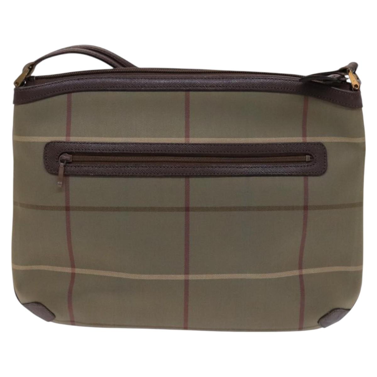 Burberrys Nova Check Shoulder Bag Canvas Beige Auth bs23892