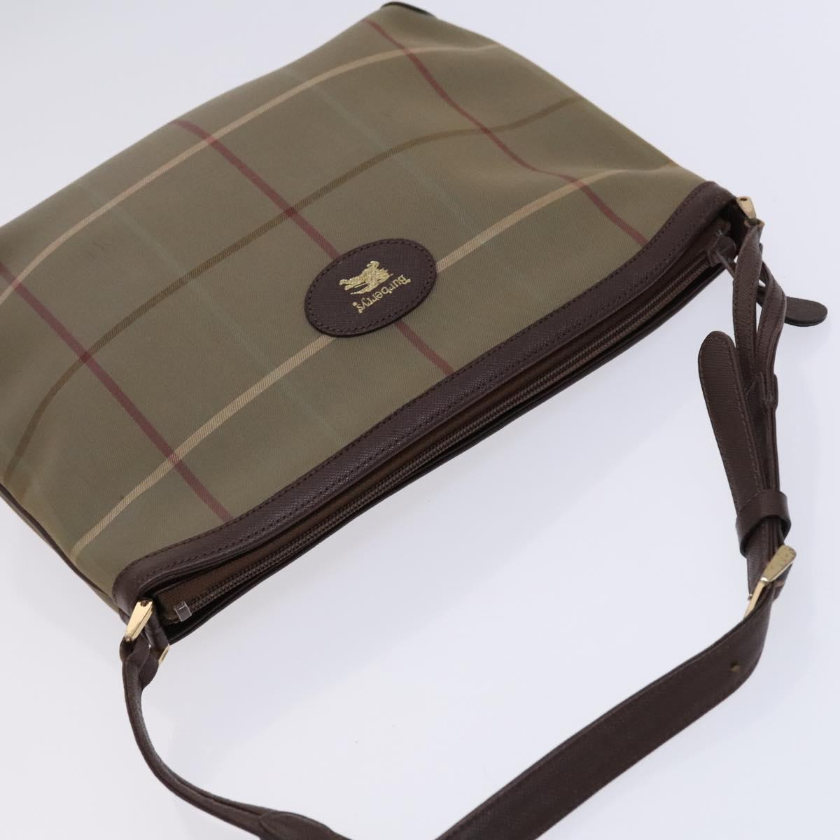 Burberrys Nova Check Shoulder Bag Canvas Beige Auth bs23892