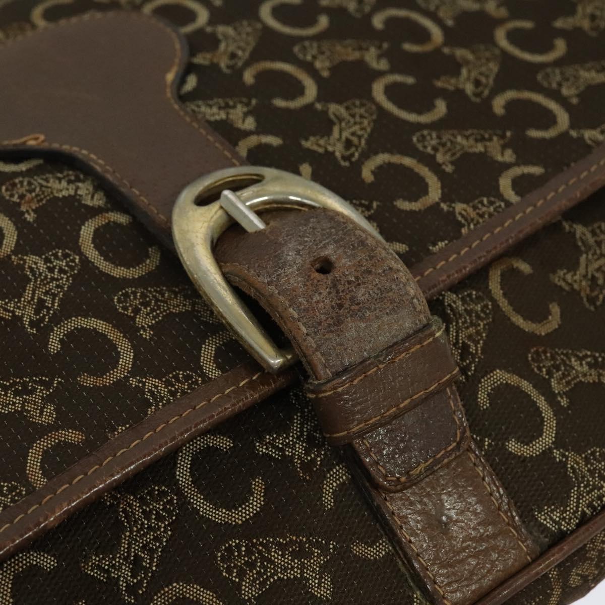 CELINE C Sulky Shoulder Bag Canvas Brown Auth bs23894