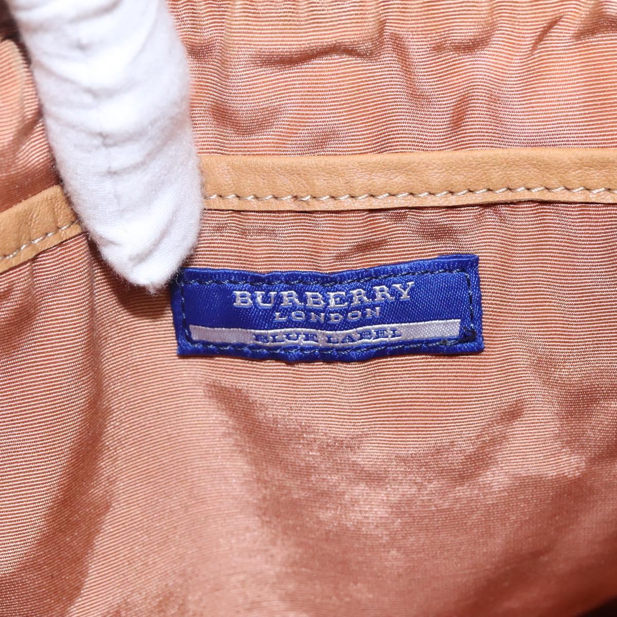 BURBERRY Blue Label Shoulder Bag Canvas White Auth bs23896