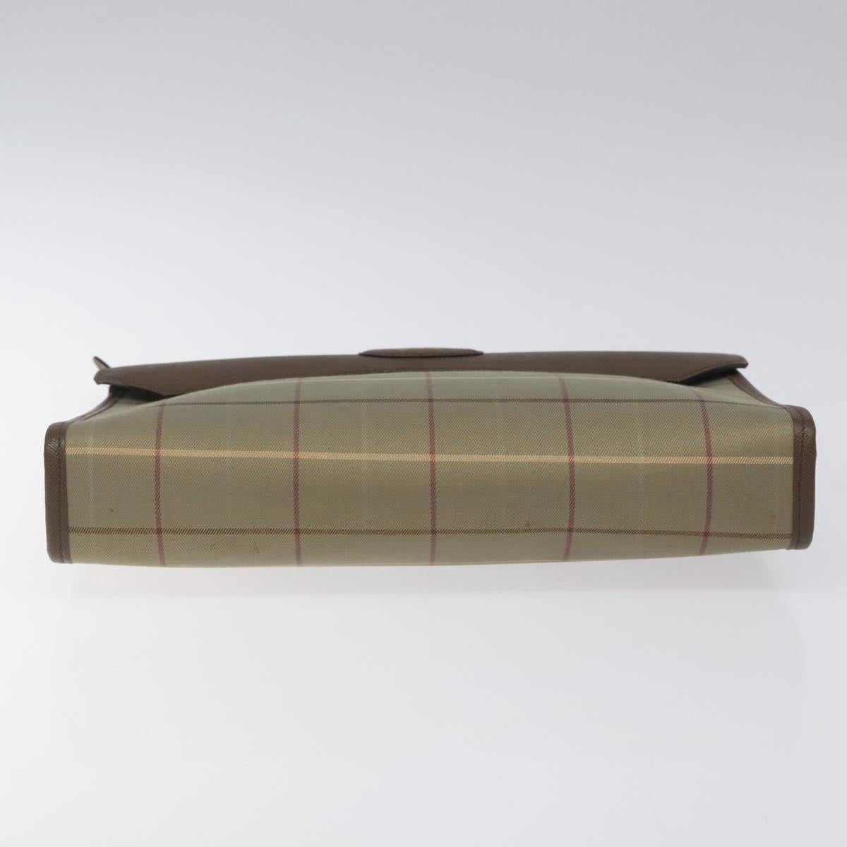 Burberrys Nova Check Clutch Bag Canvas Brown Auth bs23897