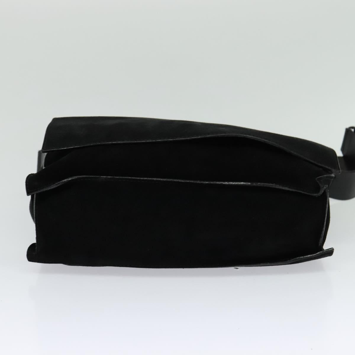 GUCCI Shoulder Bag Suede Black 001 2040 1933 Auth bs23923