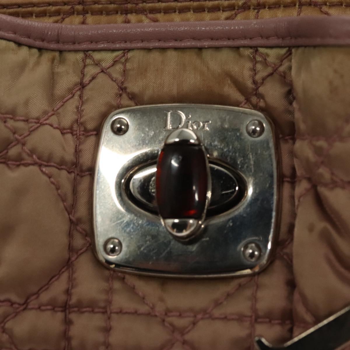 Christian Dior Canage Hand Bag Nylon Pink Auth bs23930