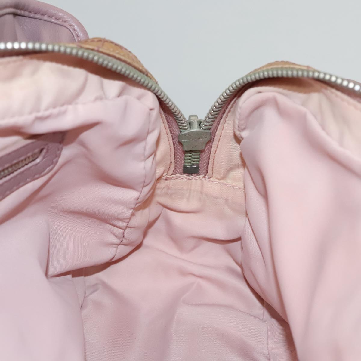 Christian Dior Canage Hand Bag Nylon Pink Auth bs23930