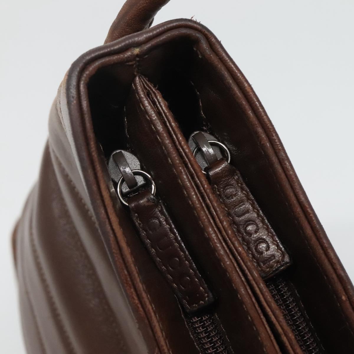 GUCCI Tote Bag Leather Brown Auth bs23937