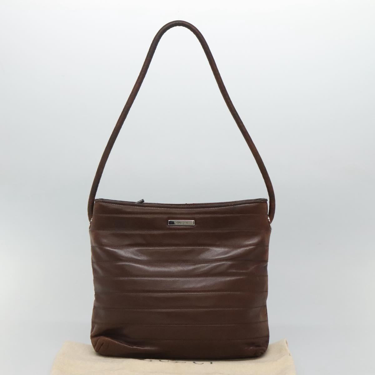 GUCCI Tote Bag Leather Brown Auth bs23937