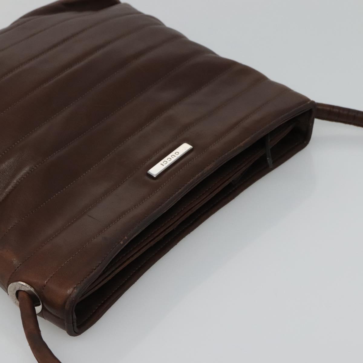 GUCCI Tote Bag Leather Brown Auth bs23937