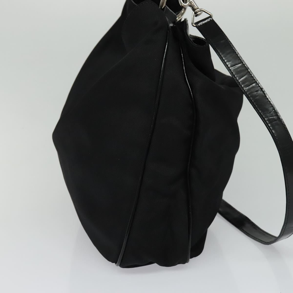 GUCCI Bamboo Hand Bag Nylon 2way Black 001 2128 1577 Auth bs23939