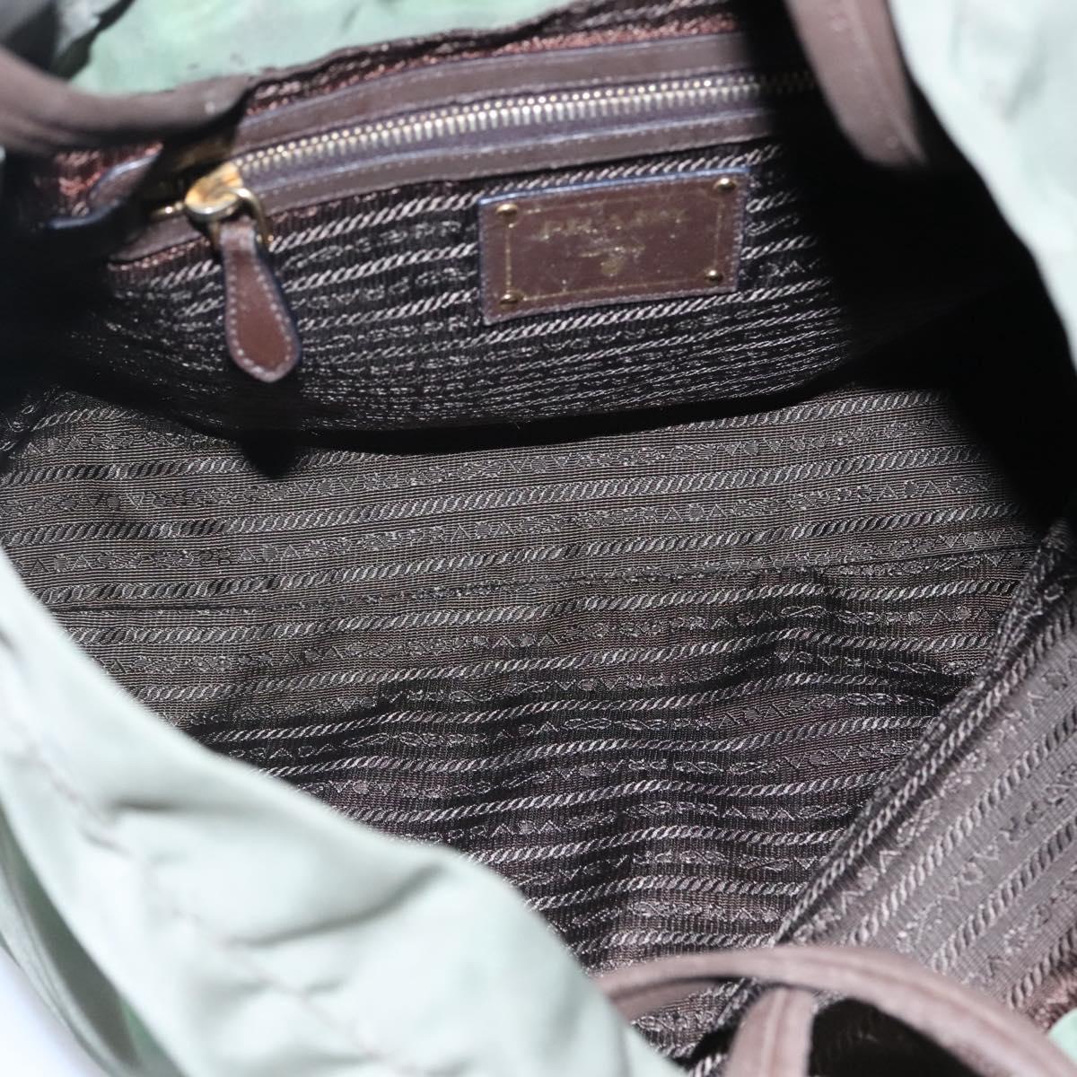 PRADA Shoulder Bag Nylon Khaki Auth bs23949