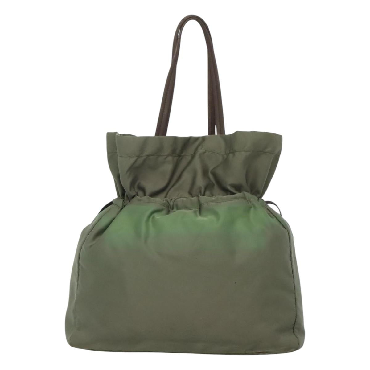 PRADA Shoulder Bag Nylon Khaki Auth bs23949