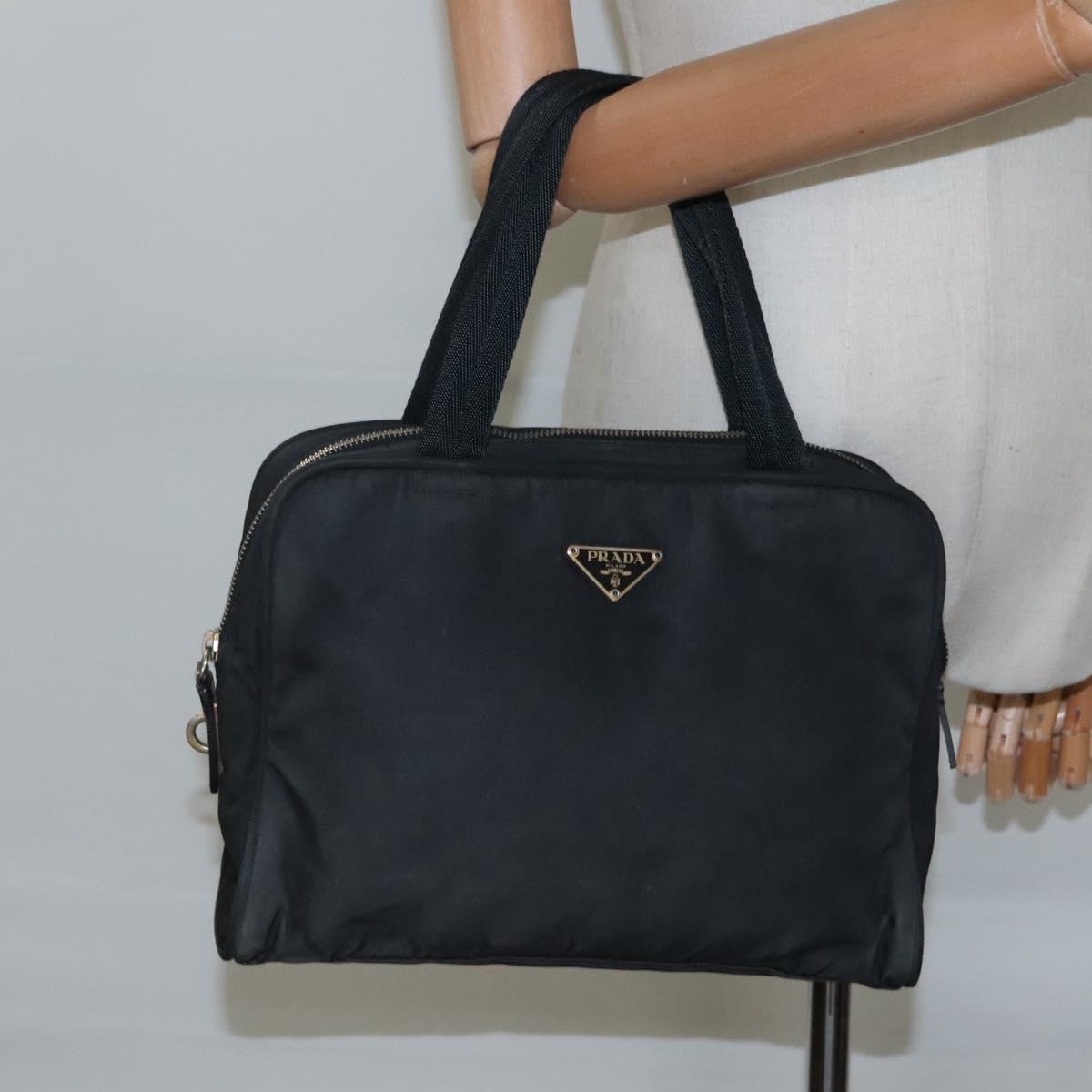 PRADA Hand Bag Nylon Black Auth bs23959